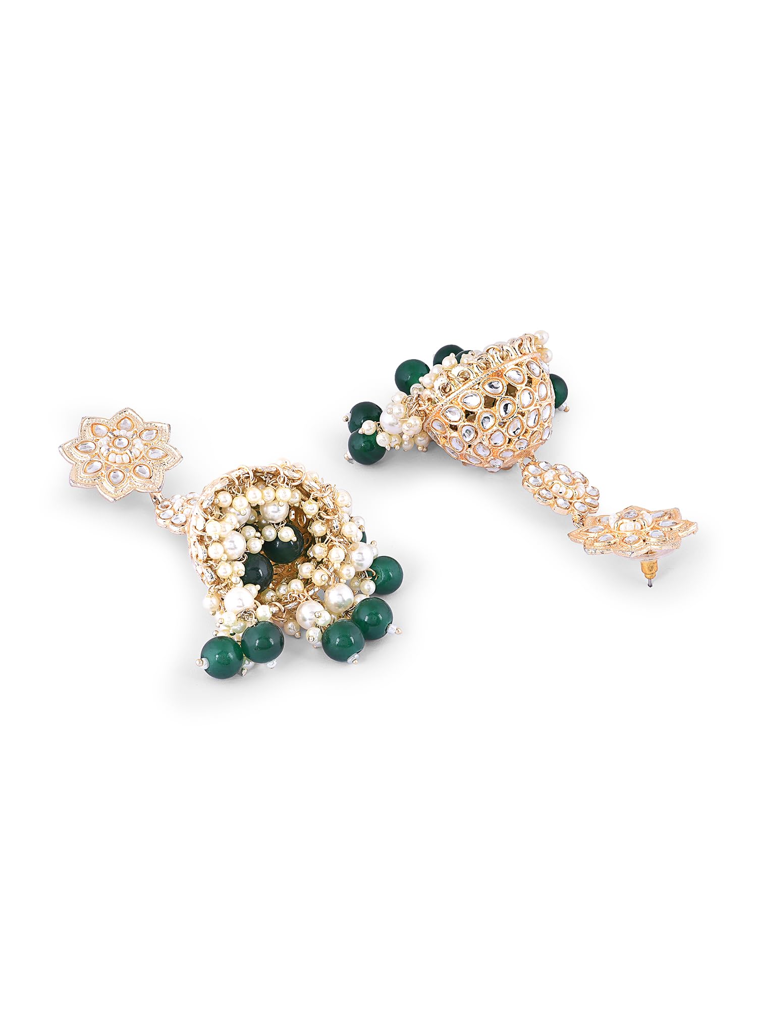 Cluster Beads & Kundan Jhumki Earring - ZPFK16208